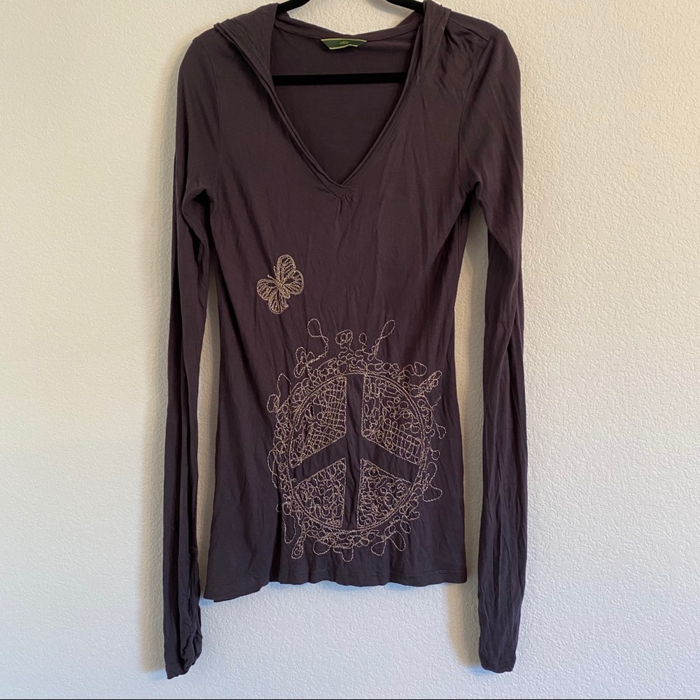 Oilily gray peace sign pullover tunic MEdium